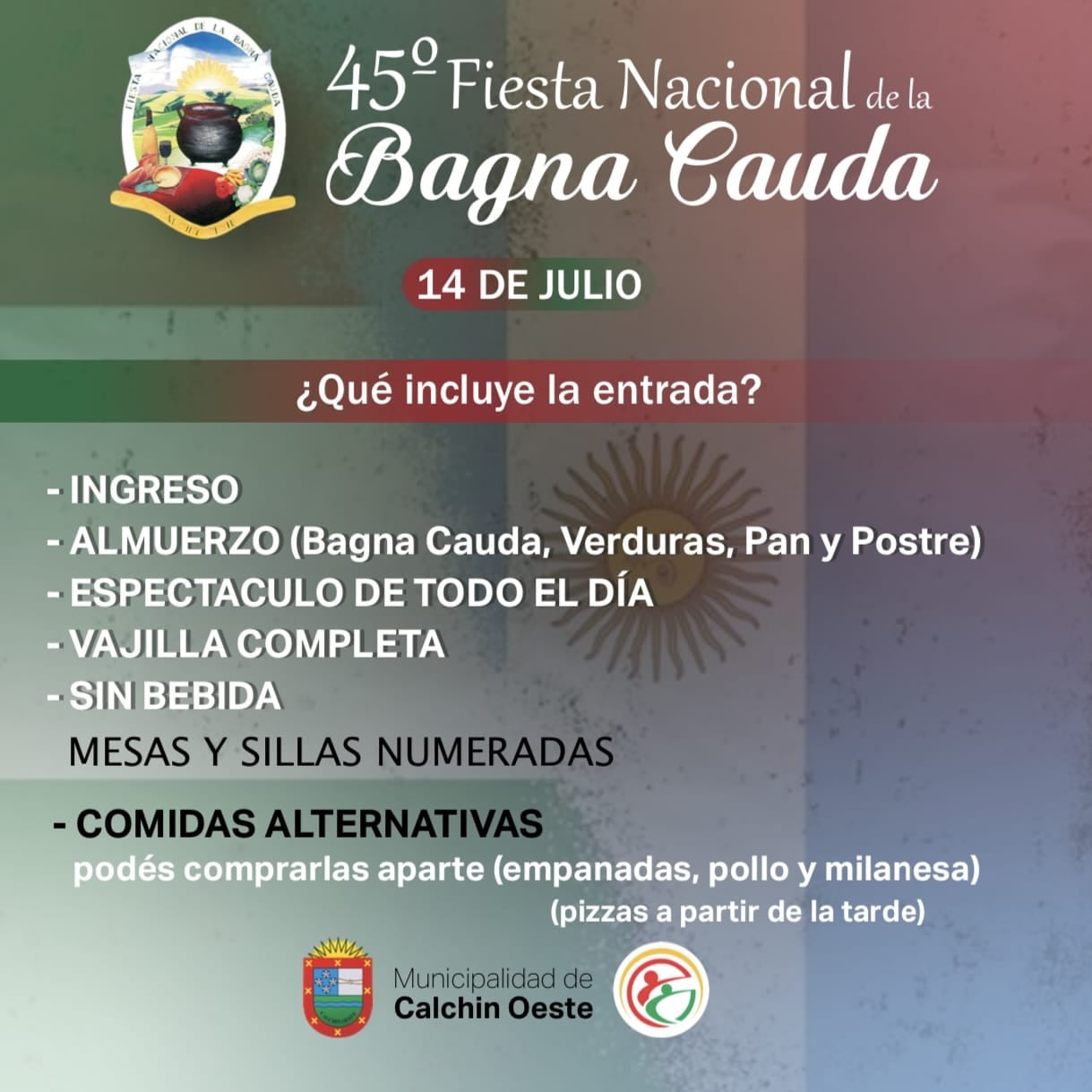 Qué incluye la entrada a la fiesta de la Bagna Cauda.