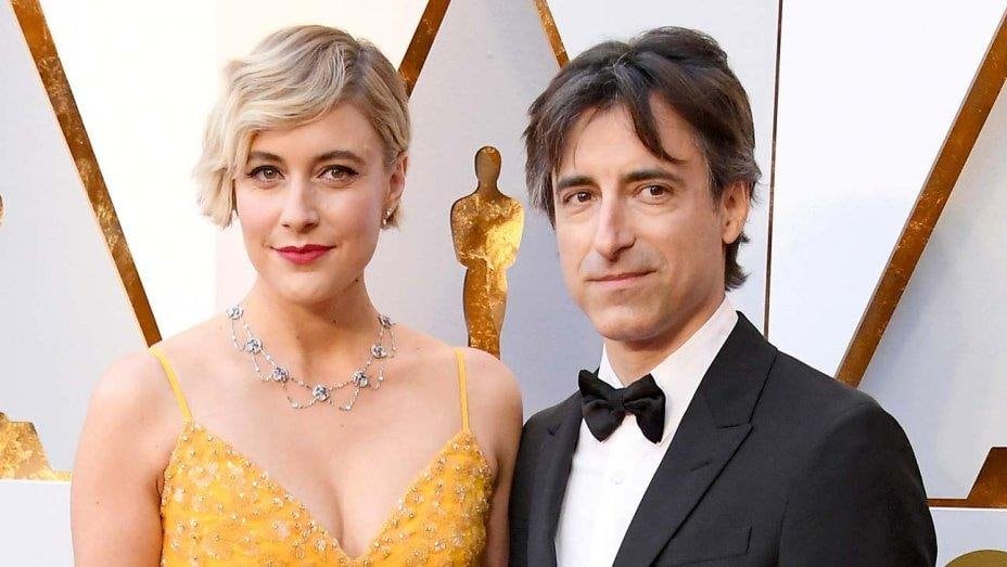 Greta Gerwig y Noah Baumbach en los Premios Oscar.