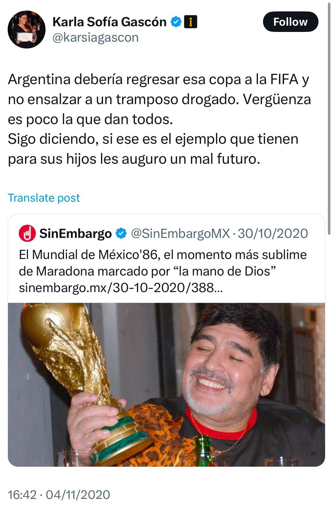 Los polémicos comentarios de la actriz de Emilia Pérez sobre Diego Maradona y Argentina