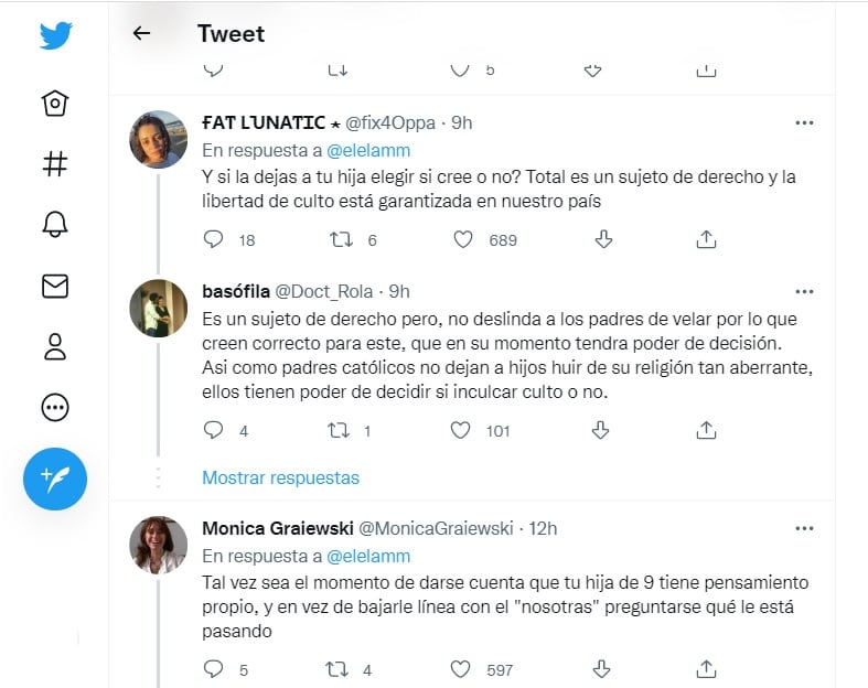 El comentario de una mendocina desató un debate sobre la religión y los niños.