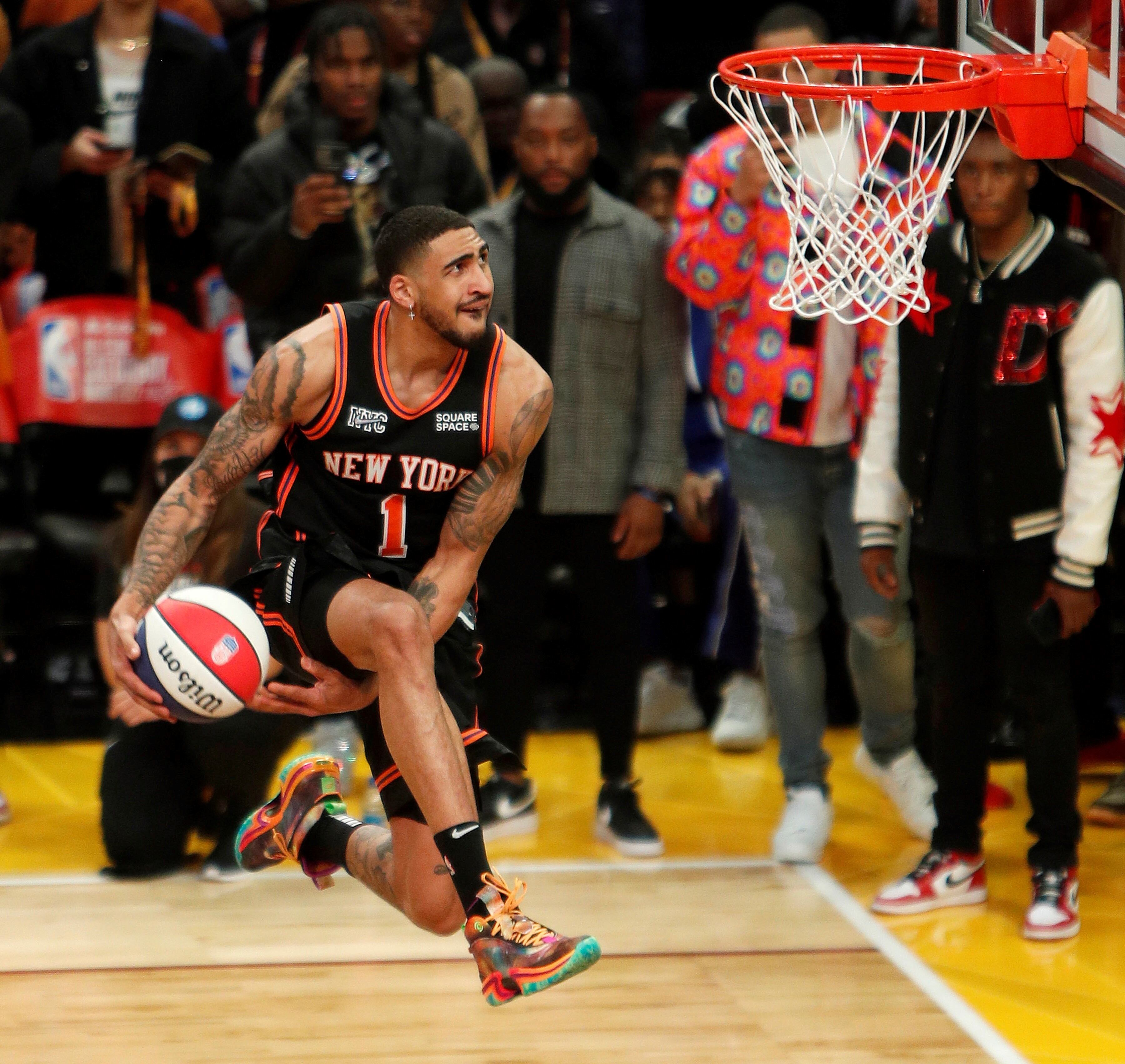 Obi Toppin, de los New York Knicks, ganó el Concurso de Volcadas.