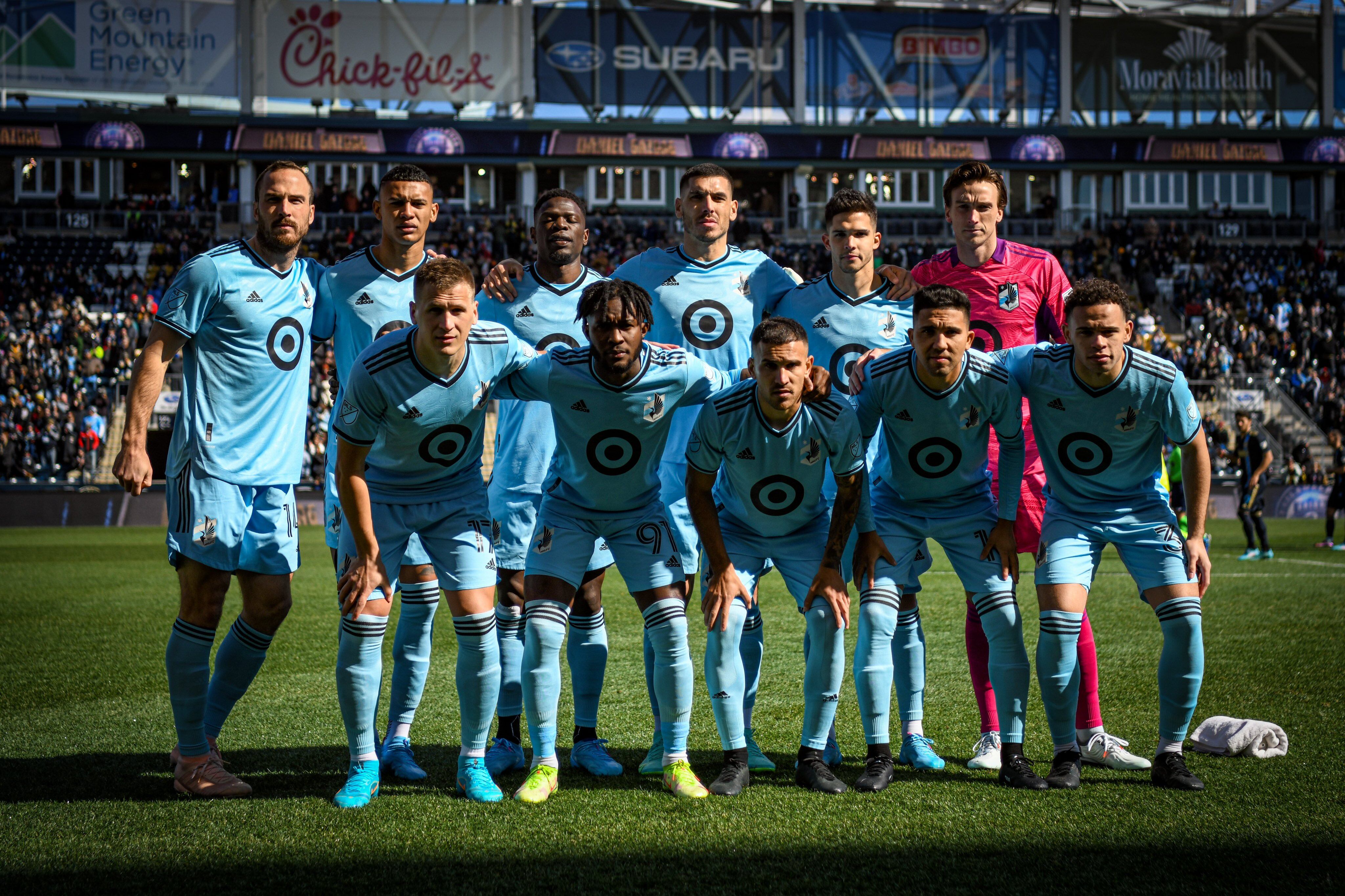 La formación de Minnesota este sábado, con "Bebelo" Reynoso como titular en la primera fecha. (Prensa Minnesota United).