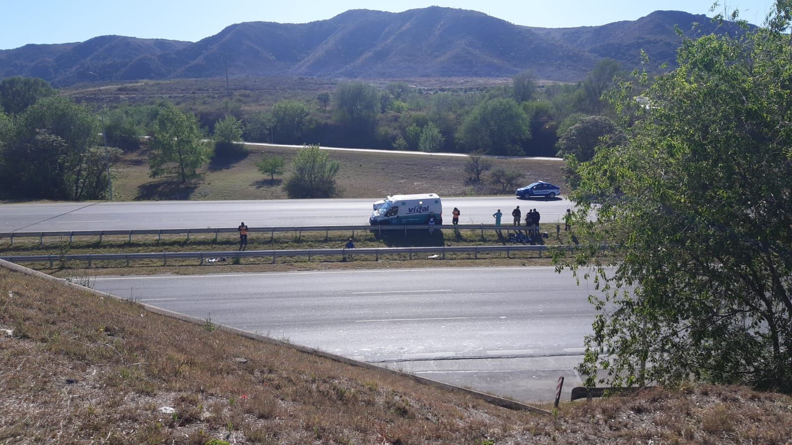 Accidente sobre el autopista