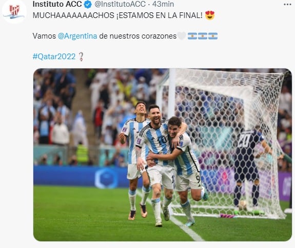 En Instituto también cantan por la Selección y su sueño Mundial.