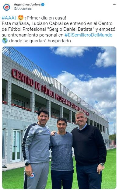 Luciano Cabral se entrenó en Argentinos Juniors.