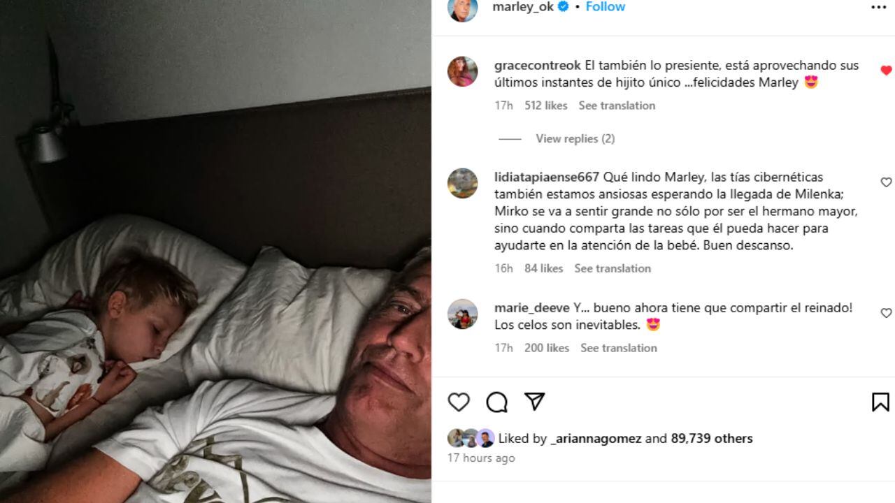 El descargo de Marley en redes sociales.