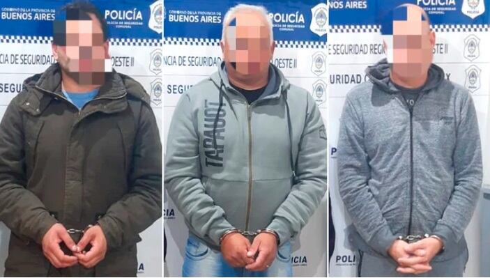 Los tres detenidos por la muerte del camionero en Daireaux. (Policía)