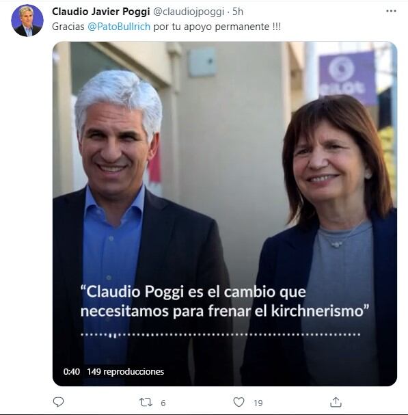 Claudio Poggi con P. Bullrich