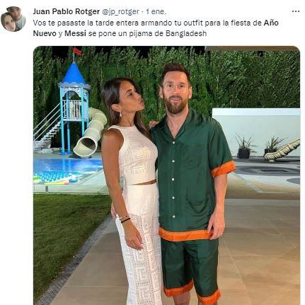 En las redes sociales bromearon con la ropa que usó Messi en Año Nuevo.