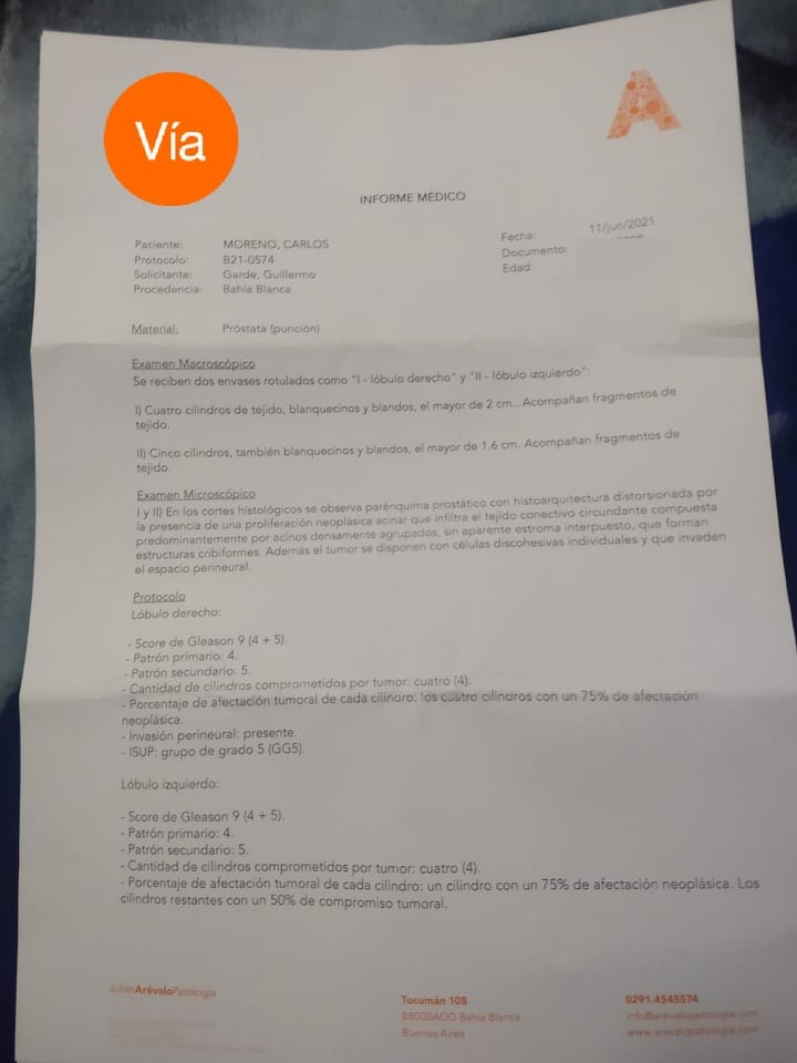 Estudios médicos y presupuesto de la operación para el recambio de cadera. Vende un bono contribución para ayudar a su papá.