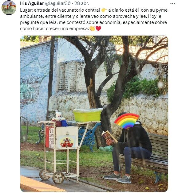 Matías es un estudiante que estudia mientras vende café.