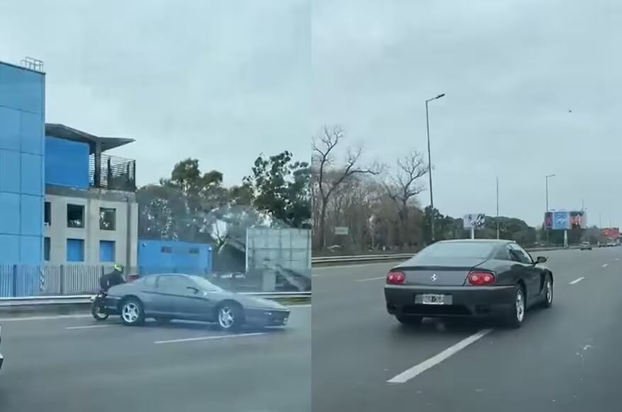 Una Ferrari perdió el control en Avenida Lugones