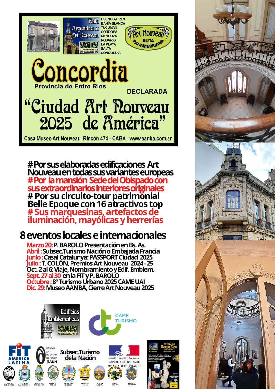 Concordia distinguida como "Ciudad Art Nouveau 2025 de América".