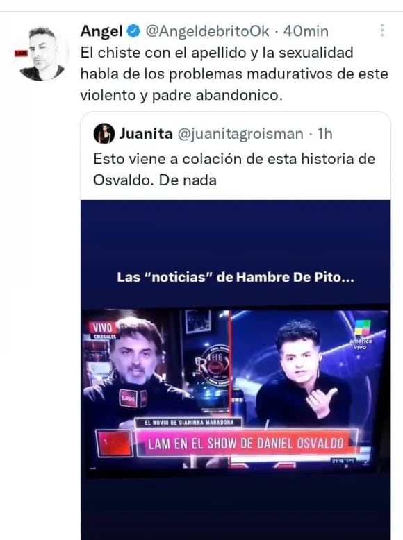 Ángel de Brito le contestó a Daniel Osvaldo.