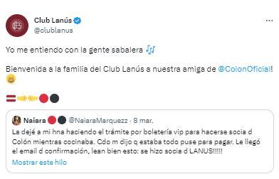 Se quiso hacer socia de Colón y terminó afiliándose a un club de Buenos Aires.