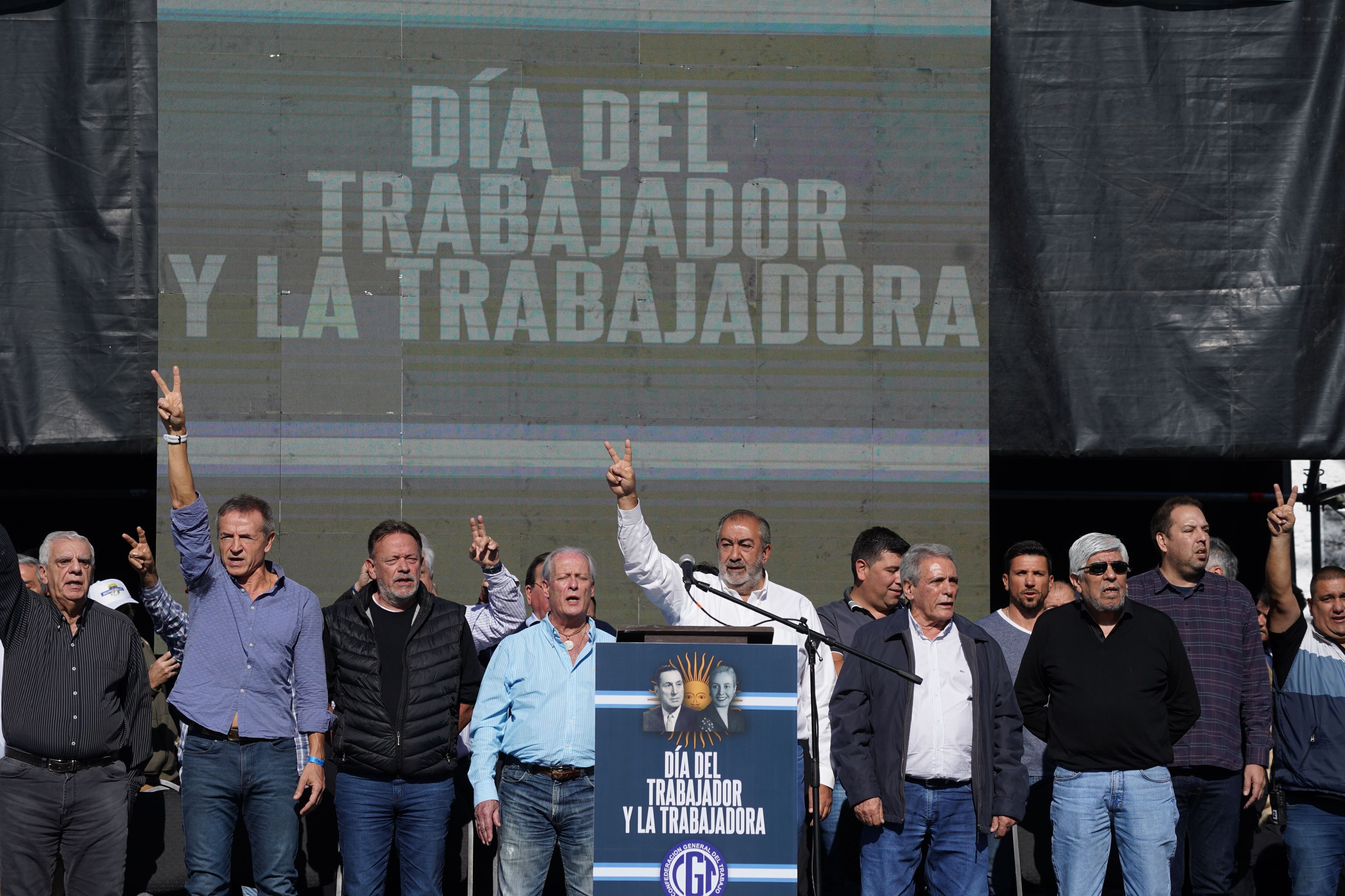 Acto de la CGT por el Día del Trabajador. Foto: Clarín.
