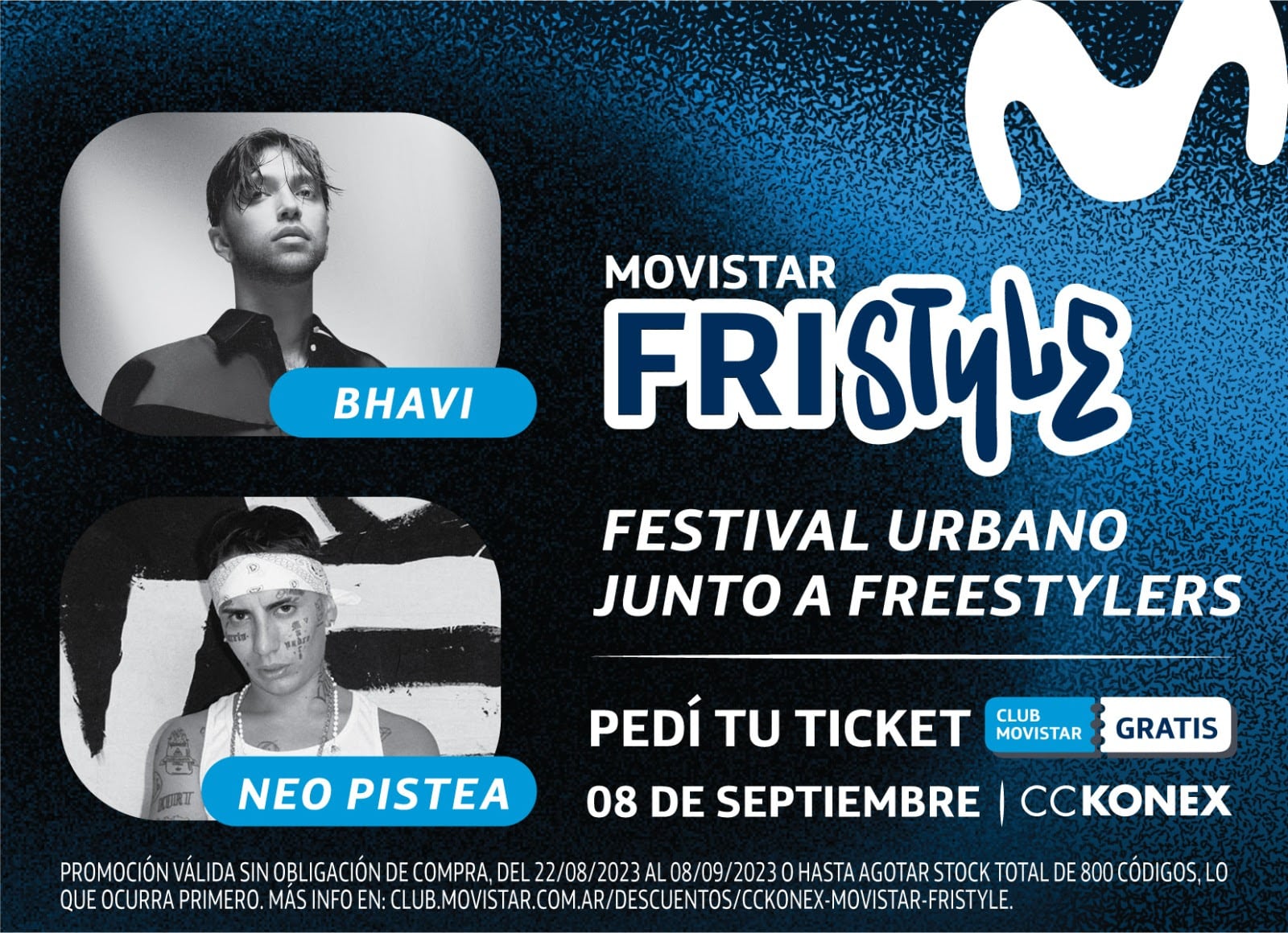 Bhavi y Neo Pistea encabezan la nueva edición del Movistar FRIstyle con entrada gratuita