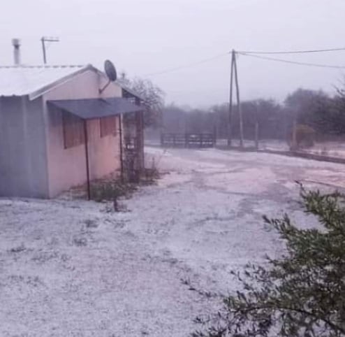 Arroyo Toro Muerto. La tormenta trajo el granizo a la zona de Traslasierra (Gentileza).