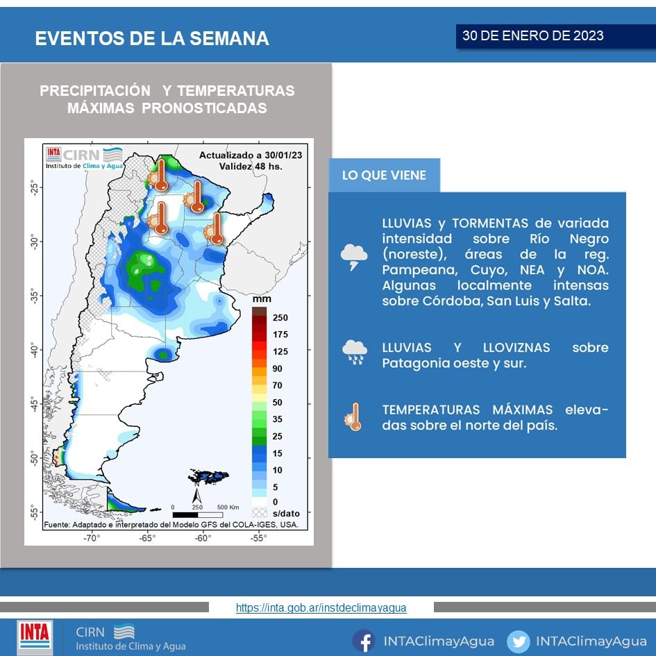 Lo que se espera en cuanto a precipitaciones cuando para el mes de febrero.