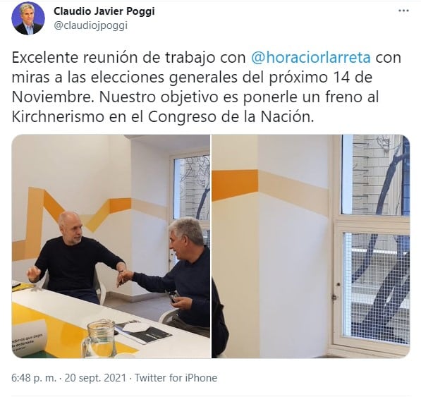 Claudio Poggi con Larreta