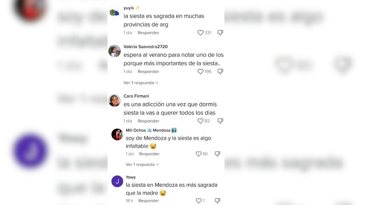 Los mendocinos comentaron sobre "la hora de la siesta" que tanto sorprendió al tiktoker mexicano