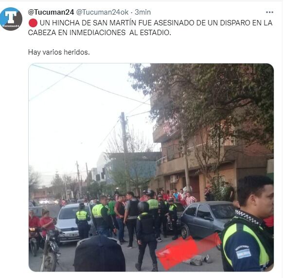 Un enfrentamiento entre hinchas de San Martín, con trágico saldo en la previa del partido con Belgrano.