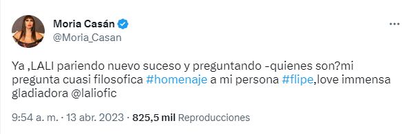 El twit de Moria Casán sobre la canción "¿Quiénes son?".