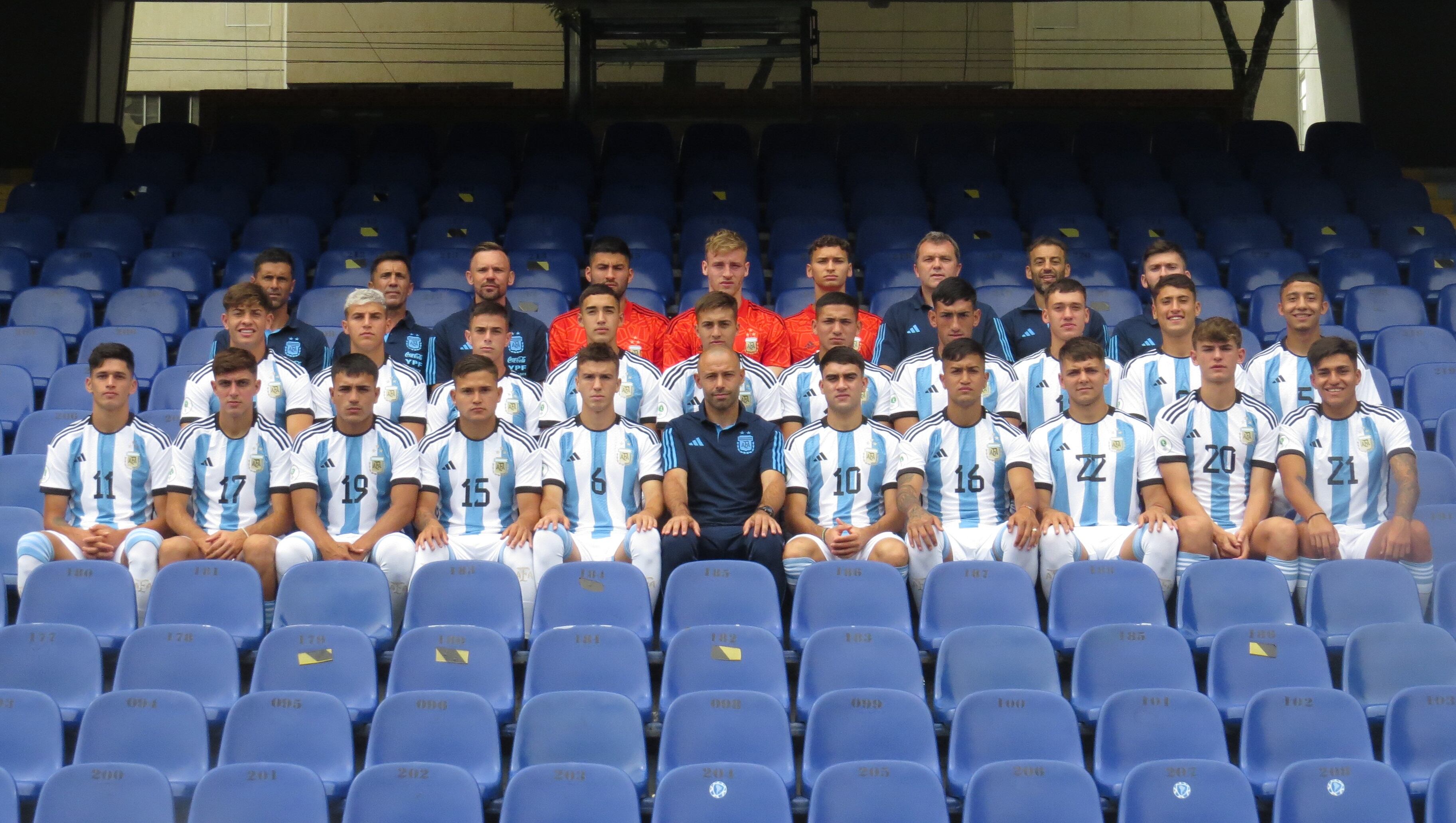 La foto oficial de la Selección Argentina Sub 20 para el Sudamericano (AFA)