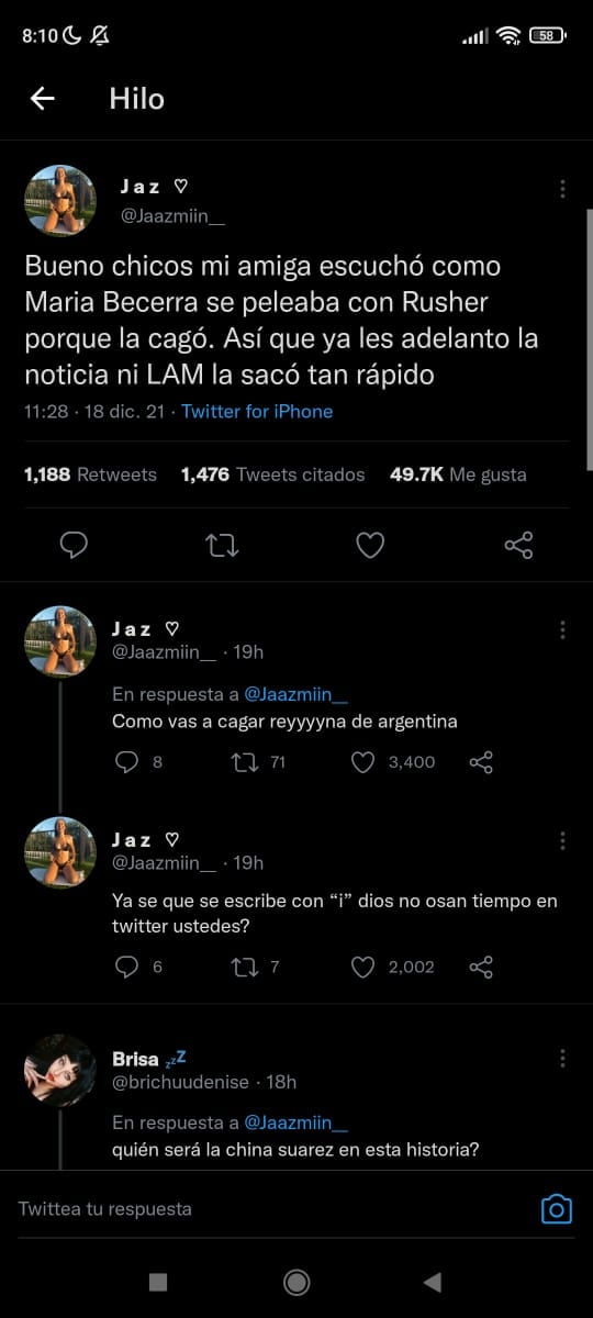 Un usuario de Twitter aseguró que su amiga escuchó la pelea entre los artistas. (Foto: captura Twitter).