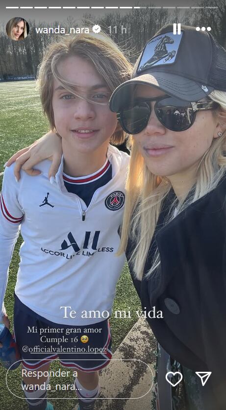 Wanda, emocionada por los 16 de Valentino. (Foto: Instagram Wanda Nara)