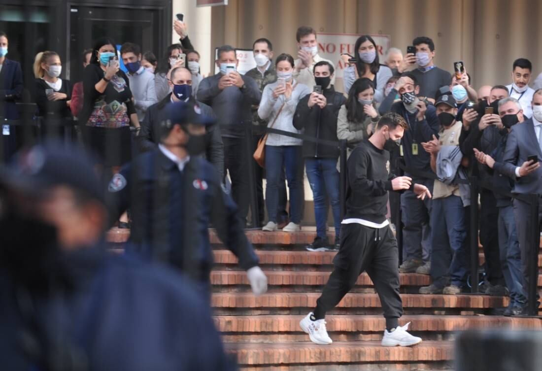 Lionel Messi en la embajada de Estados Unidos.