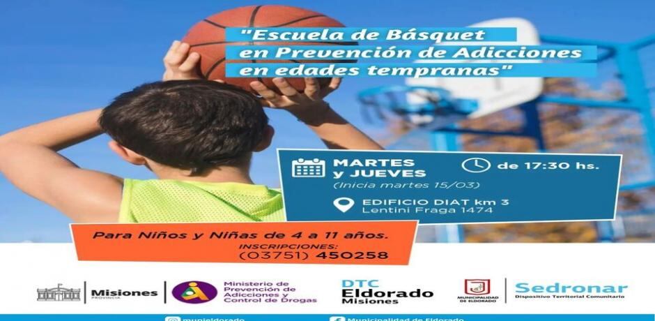 Regresan las clases de básquet en Eldorado.