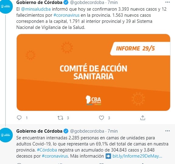 Los casos positivos, en una meseta alta.