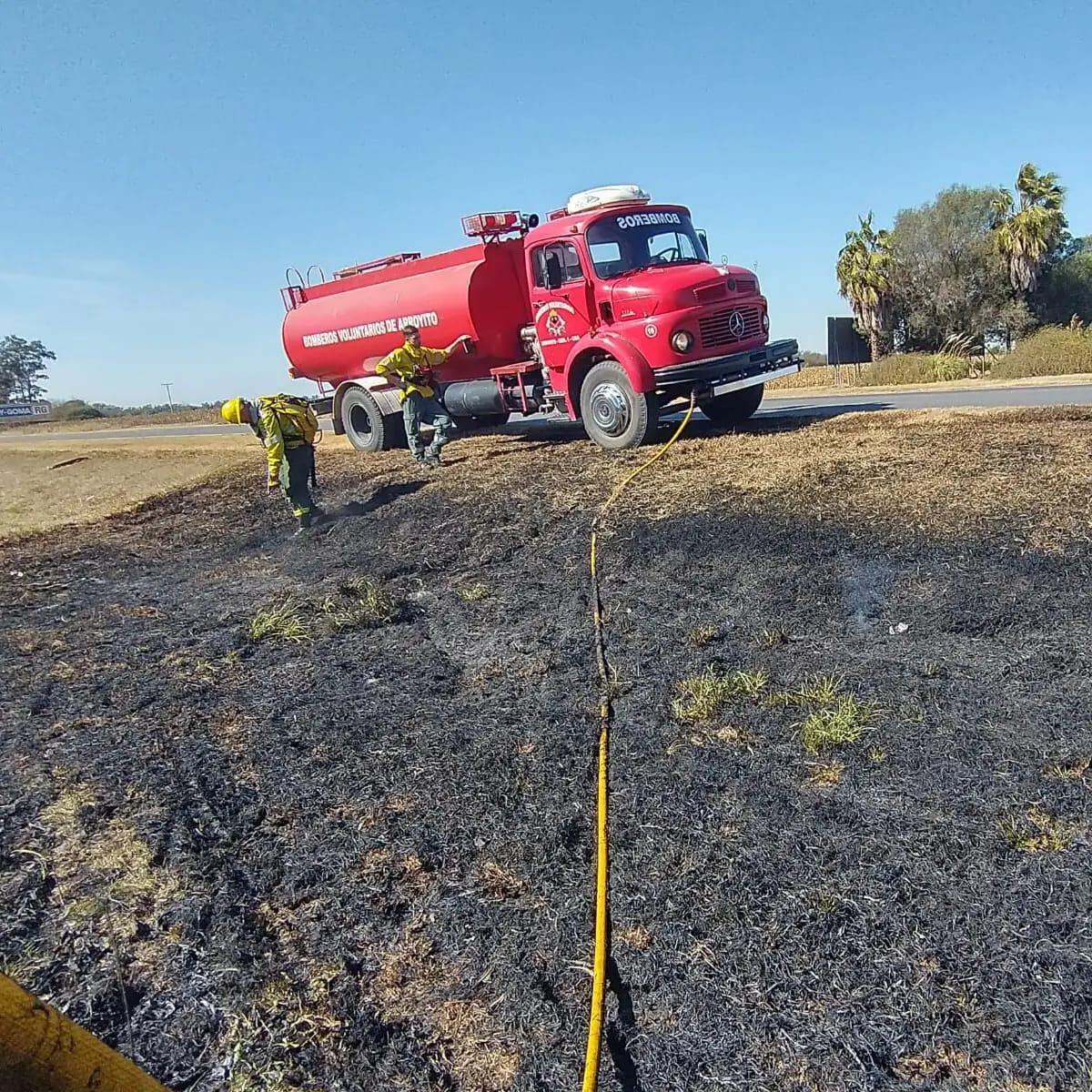 Bomberos sofocaron un incendio que quemó 2 hectáreas de Monte Autóctono en Arroyito