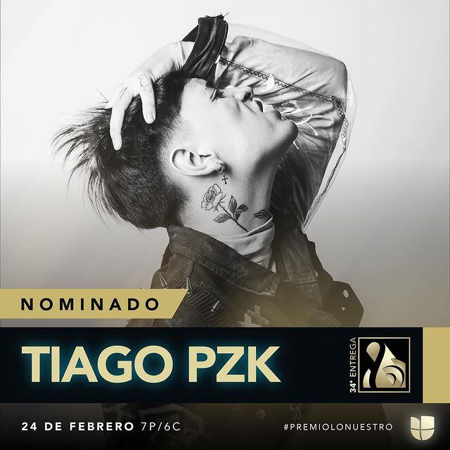 Tiago PZK nominado a "Premos Lo Nuestro 2022"