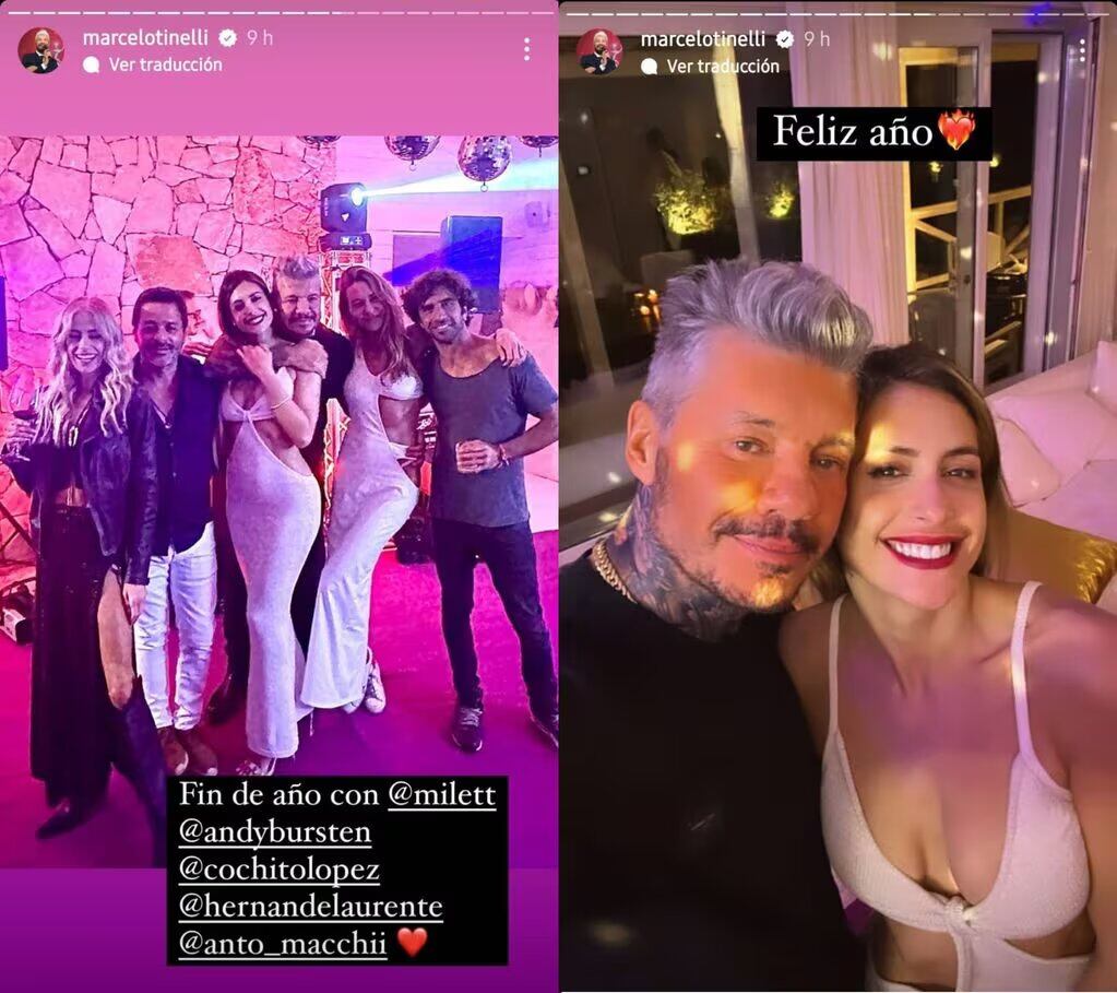 Marcelo Tinelli y su familia en Año Nuevo