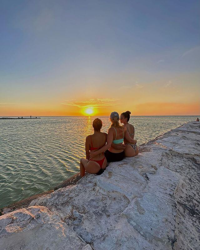 La cordobesa está en Holbox con su novio y amigos.