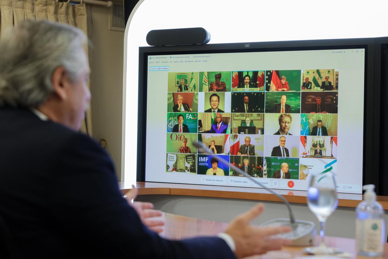 El presidente Alberto Fernández asistió por al encuentro virtual de la Cumbre Mundial de la Salud.