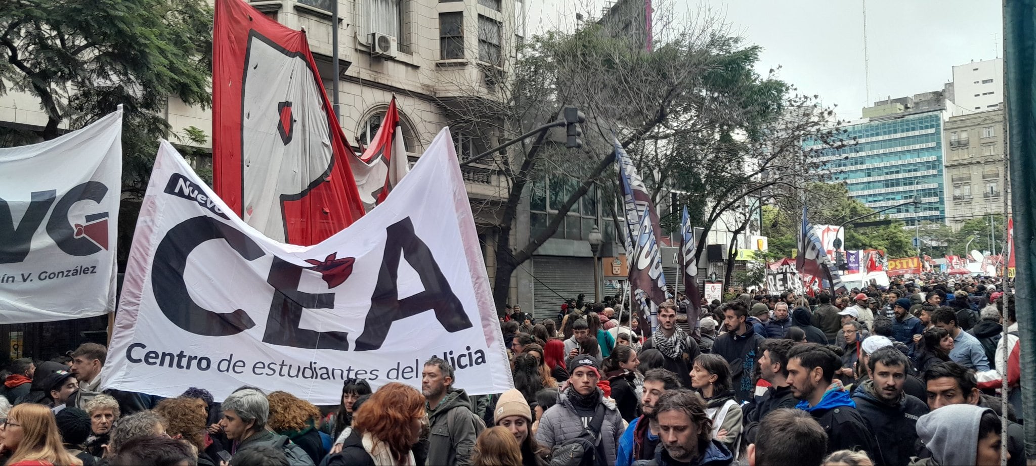 Este martes también hubo marcha en CABA. 