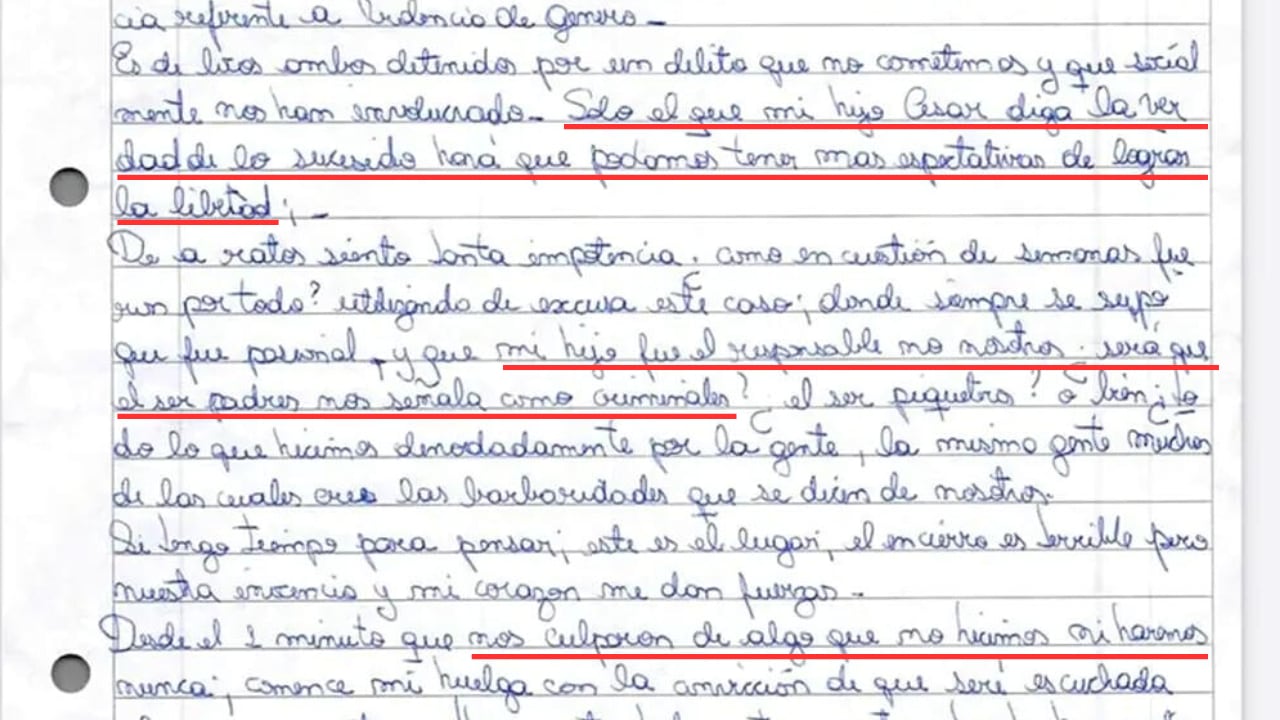 Marcela Acuña culpó a su hijo, César Sena, por el crimen de Cecilia Strzyzowski.