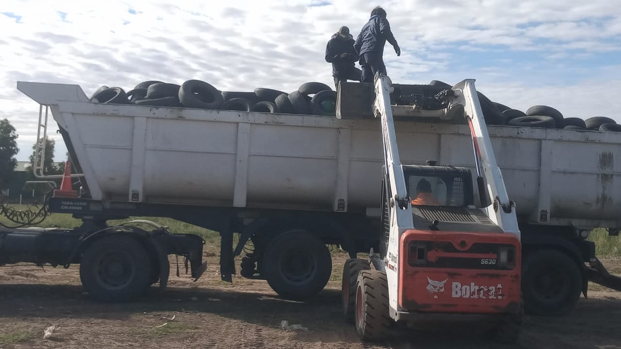 se cargaron 300 kg. De neumáticos en desuso para su correcto tratamiento