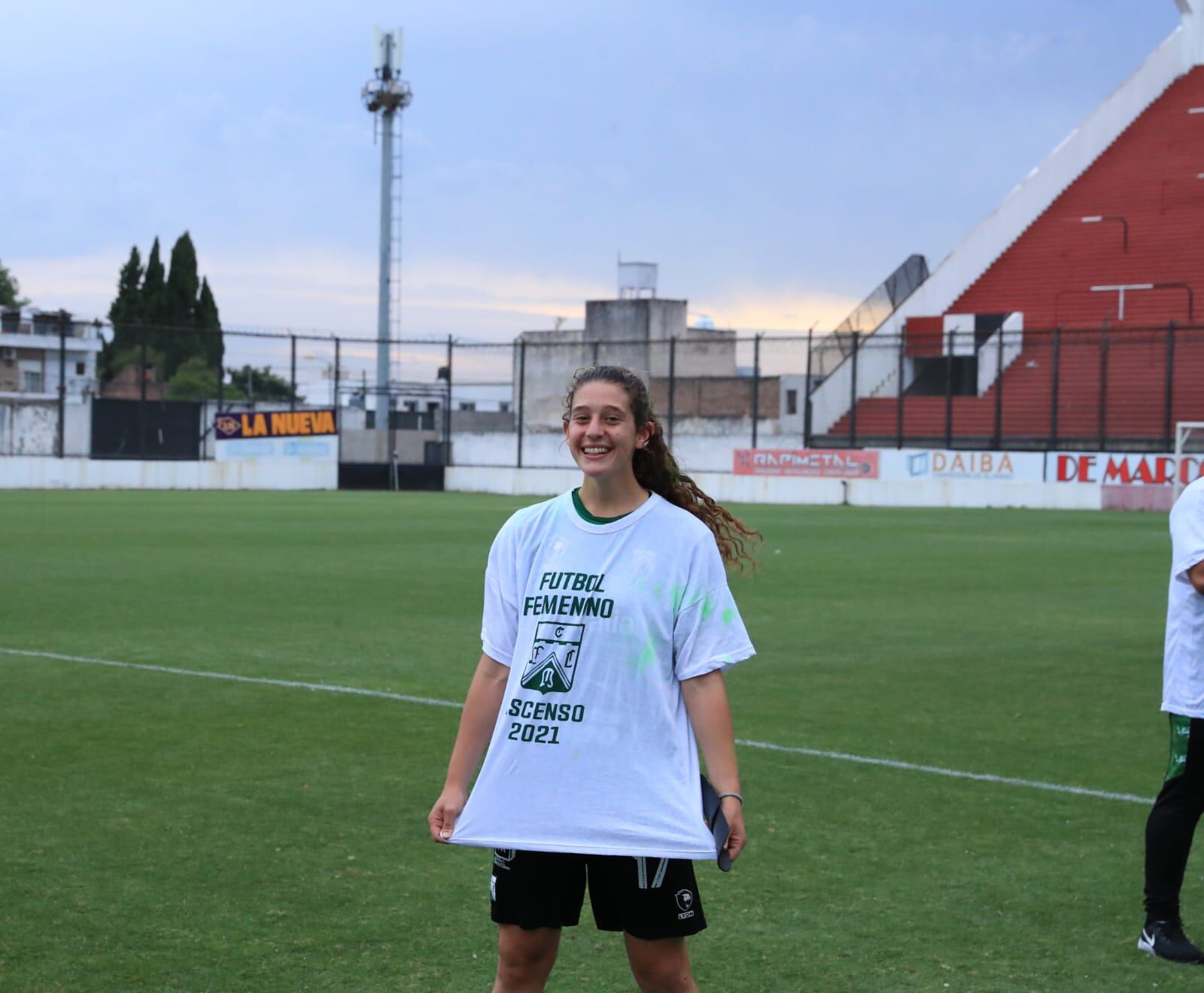 Margarita Giménez, en ferro cuando ascendió a la Primera A de AFA.