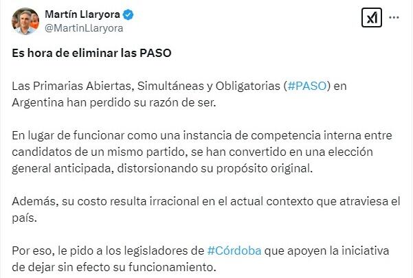 Martín Llaryora habló previo al debate por las PASO.