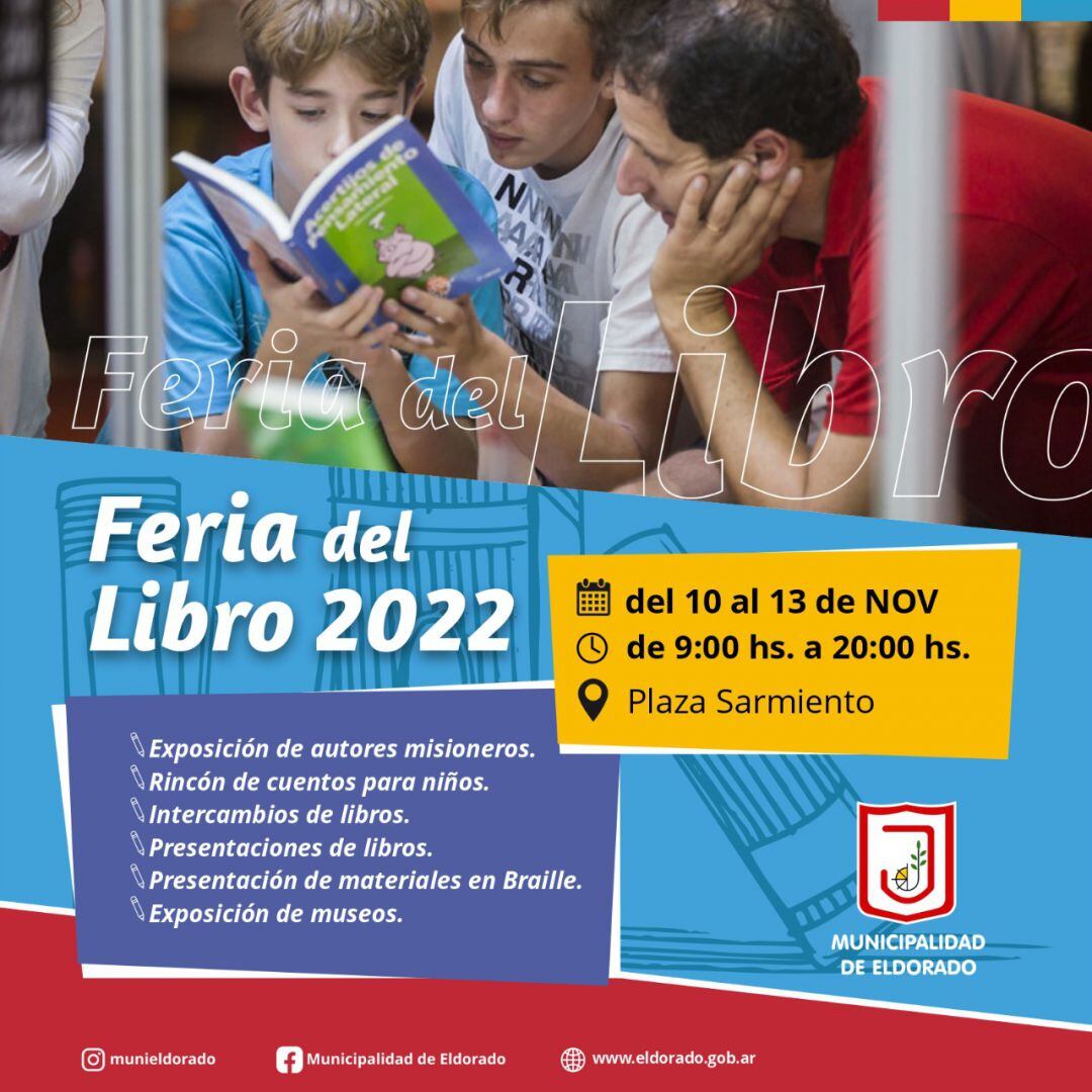 Eldorado será sede de la Feria del Libro.