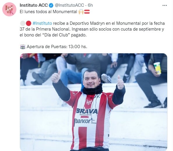 Los hinchas de Instituto quieren que sean un lunes con festejos.