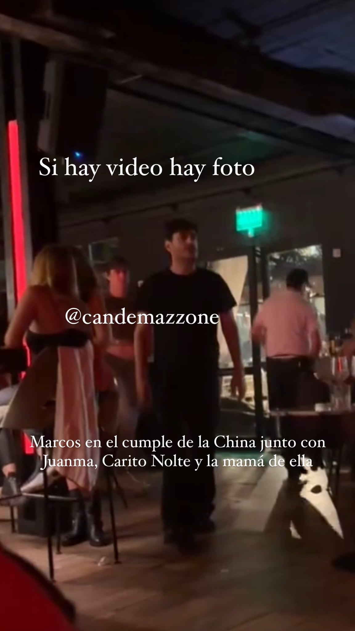 Marcos Ginocchio en el cumpleaños de la China Suárez.