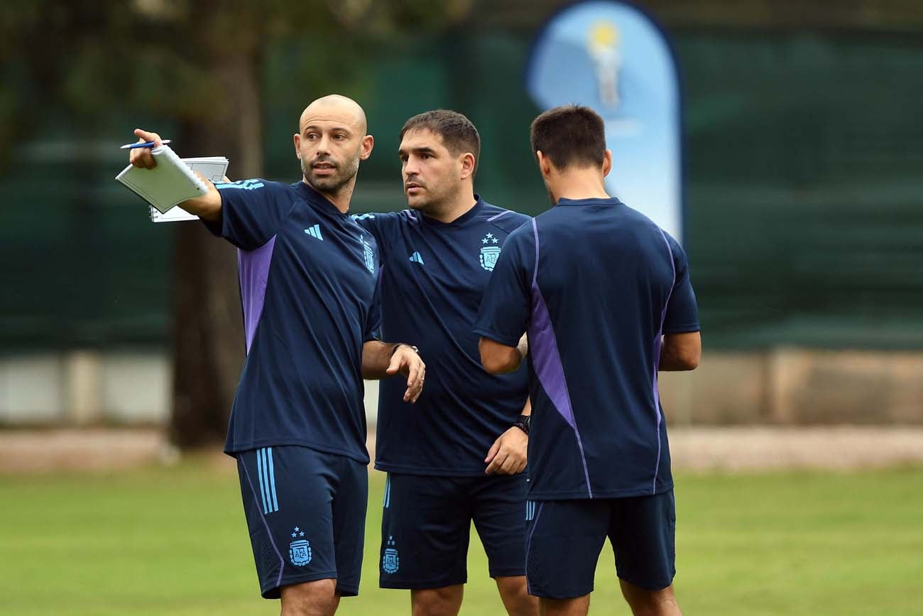 Entrenamiento de la selección sub 20 previo al debut mundialista en Santiago del Estero. (Télam)