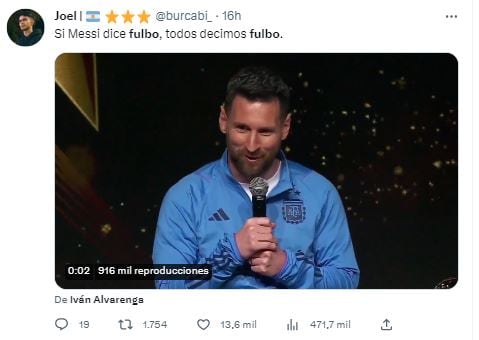 Reacción viral de los usuarios al enterarse que Messi conoce el "meme del fulbo".