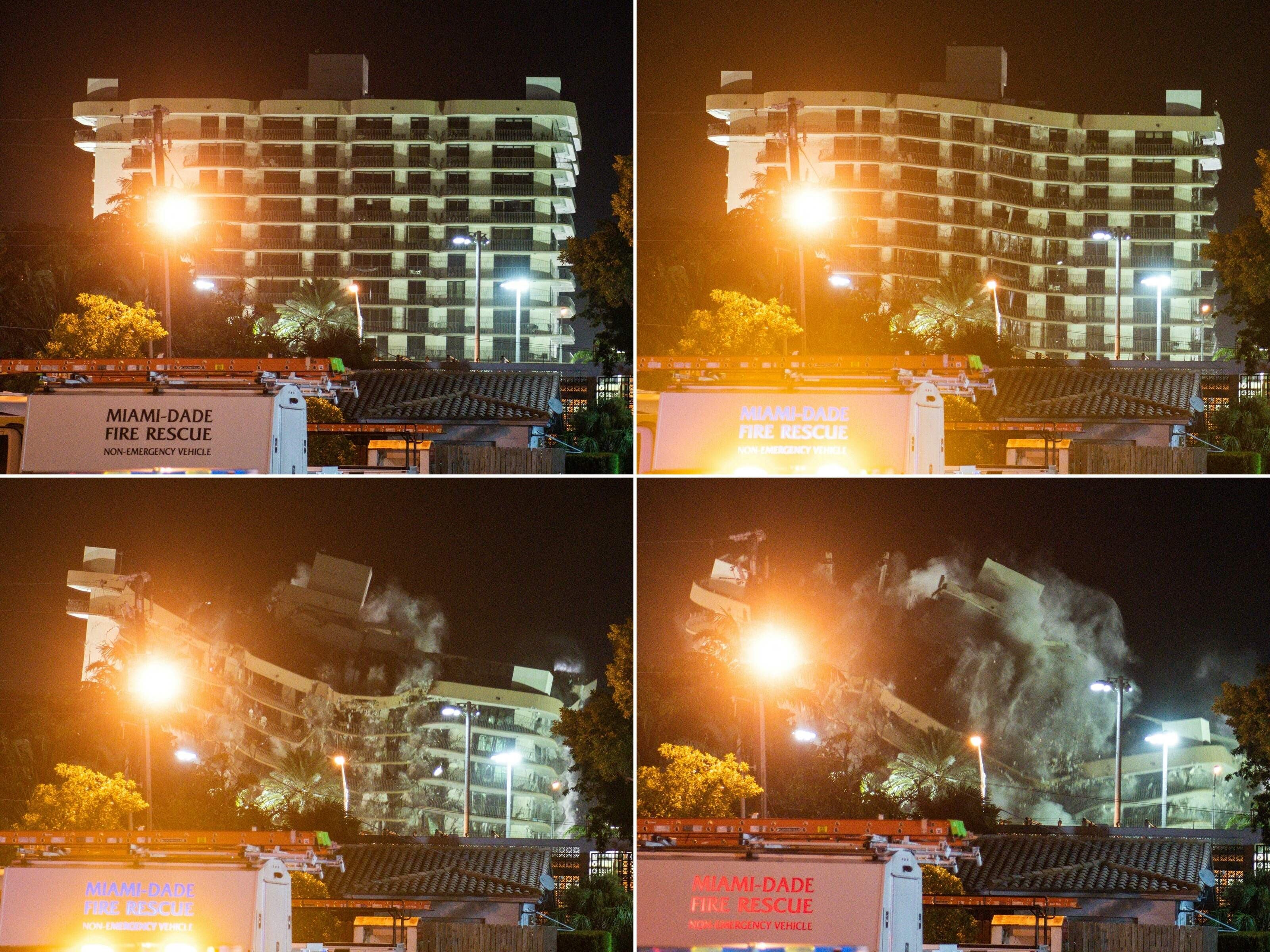 Así fue la demolición total del edificio colapsado en Surfside, Miami.