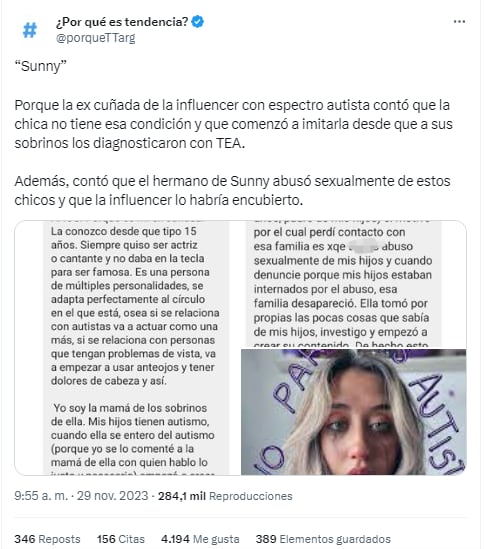 Sunny, la cantante autista que generó polémica en las redes sociales